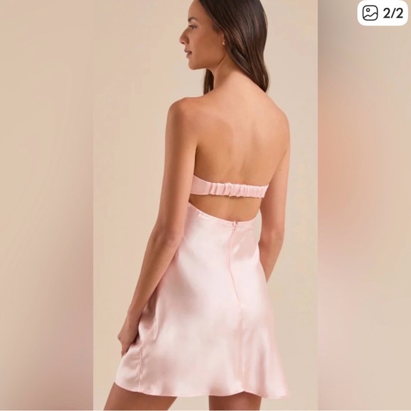 WORN ONCE! Altar'd State Soft Pink Strapless Dress - Picture 5 of 5